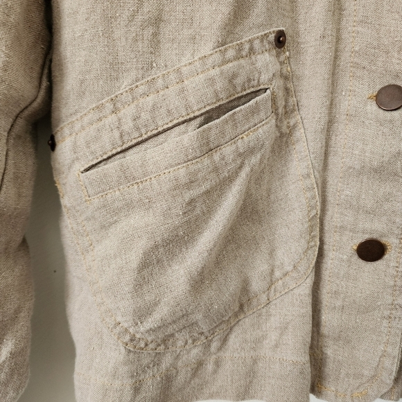 Sundance Button Front Linen Jacket Size P (Small) - Picture 4 of 10